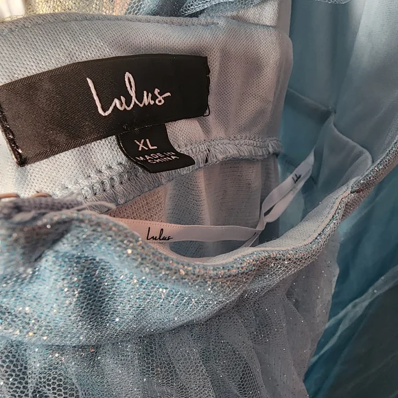 Lulu's Shimmering Blue Dress - Picture 2 of 3